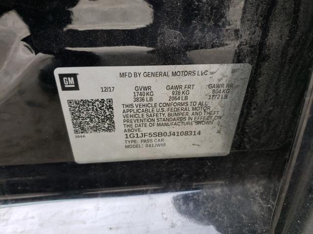 2018 CHEVROLET SONIC PREM 1G1JF5SB0J4108314