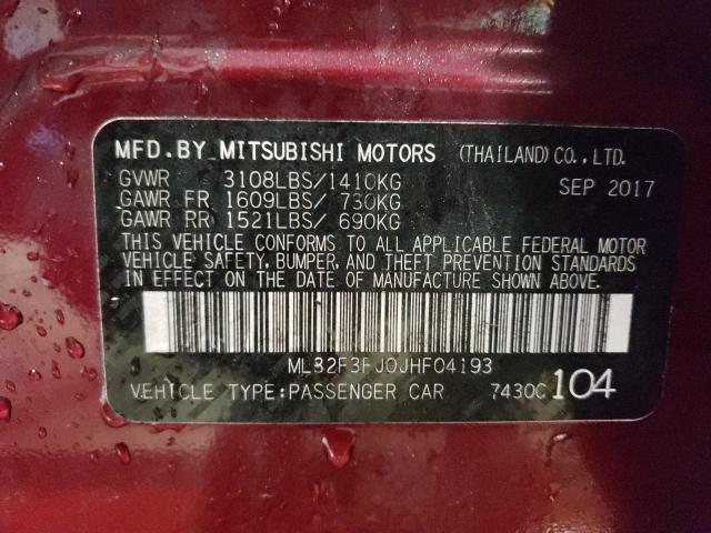 2018 MITSUBISHI MIRAGE G4 ML32F3FJ0JHF04193