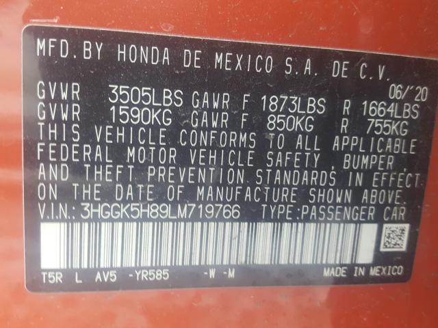 2020 HONDA FIT EX 3HGGK5H89LM719766