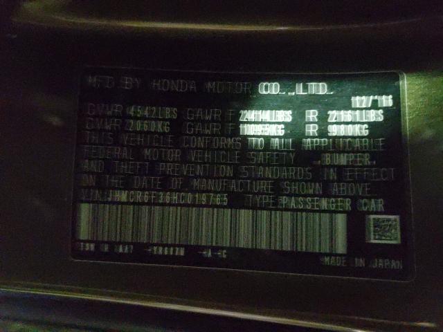 2017 HONDA ACCORD HYB JHMCR6F36HC019765
