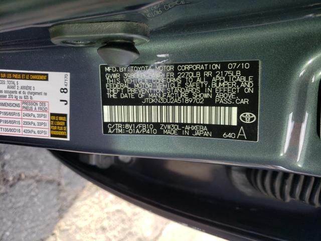 2010 TOYOTA PRIUS - JTDKN3DU2A5189702