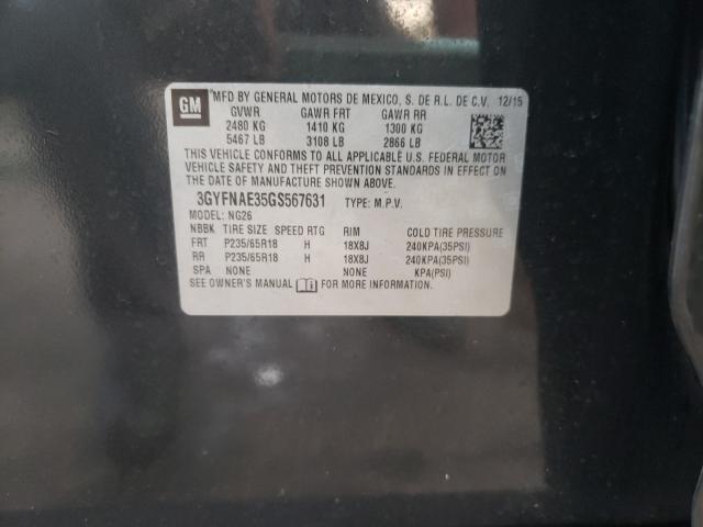 2016 CADILLAC SRX 3GYFNAE35GS567631