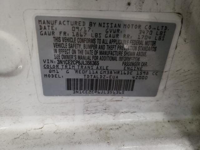 2018 NISSAN VERSA NOTE 3N1CE2CP6JL356365