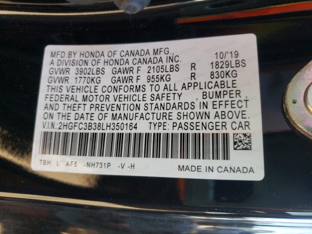 2020 HONDA CIVIC EX 2HGFC3B38LH350164