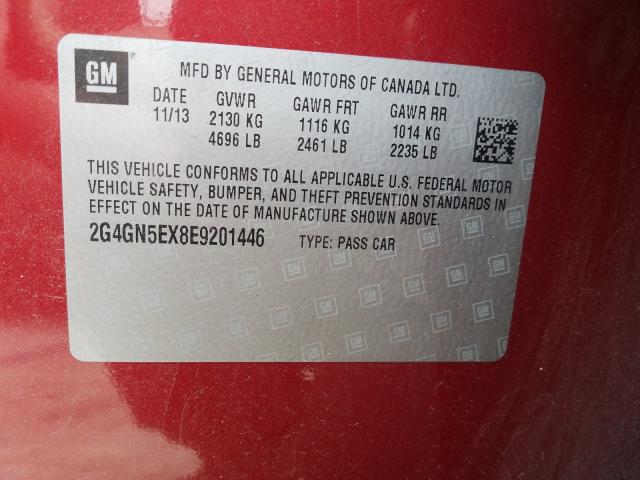 2014 BUICK REGAL PREM 2G4GN5EX8E9201446