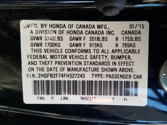 2015 HONDA CIVIC SE 2HGFB2F74FH527243