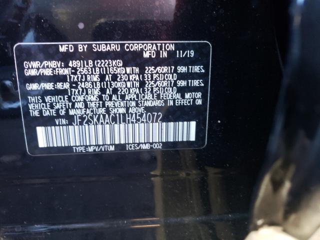 2020 SUBARU FORESTER JF2SKAAC1LH454072