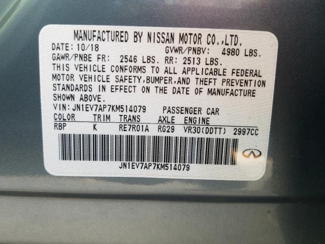 2019 INFINITI Q50 LUXE - JN1EV7AP7KM514079