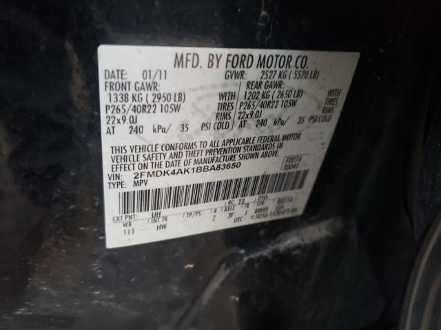 2011 FORD EDGE SPORT 2FMDK4AK1BBA83650