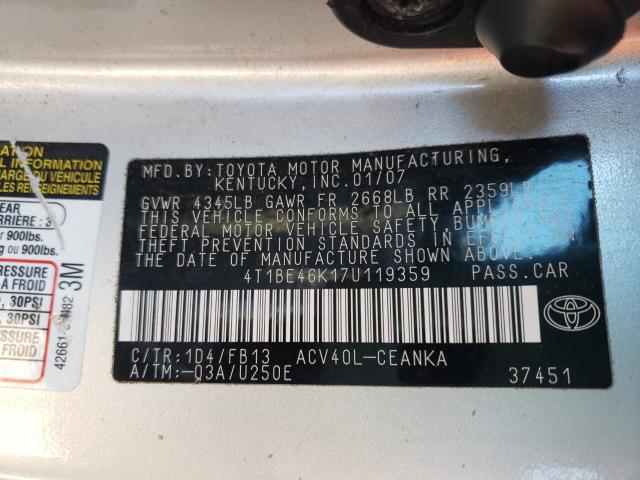 2017 TOYOTA CAMRY CE 4T1BE46K17U119359