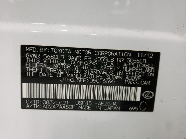 2013 LEXUS LS 460 JTHCL5EFXD5016695