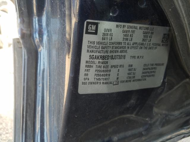 2011 BUICK ENCLAVE CX 5GAKRBED1BJ373018