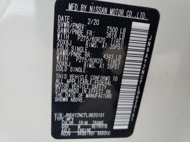 2020 NISSAN ARMADA JN8AY2NC7L9620151