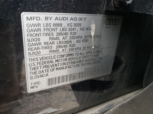 VIN WA1LABF70JD007142 2018 Audi Q7, Premium Plus no.10