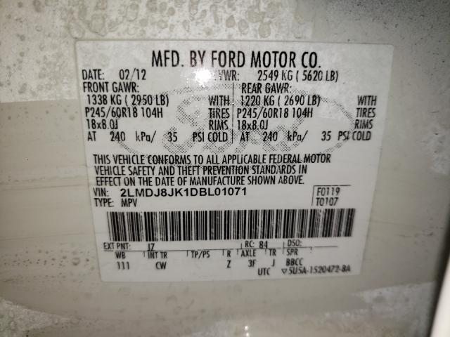 2013 LINCOLN MKX 2LMDJ8JK1DBL01071