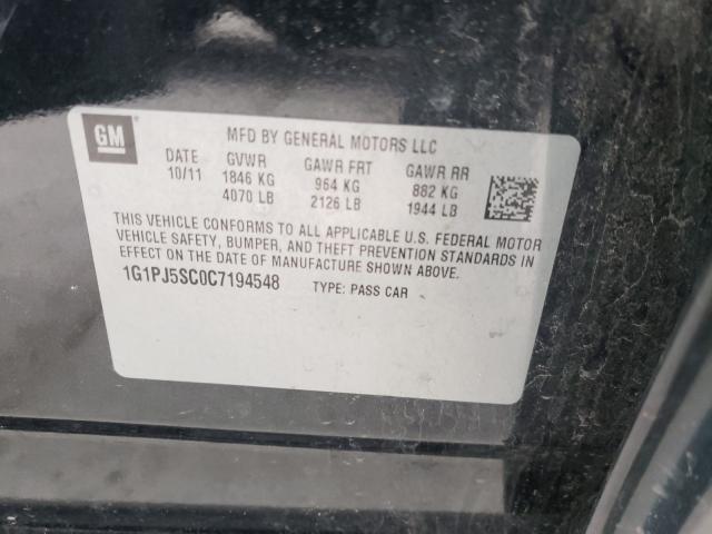 2012 CHEVROLET CRUZE ECO 1G1PJ5SC0C7194548