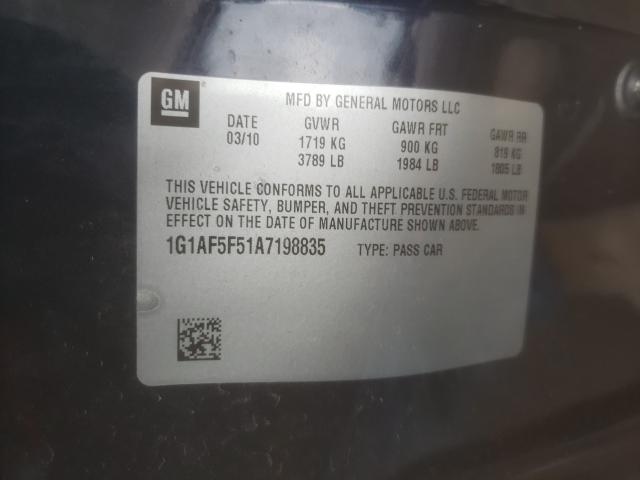 2010 CHEVROLET COBALT 2LT 1G1AF5F51A7198835