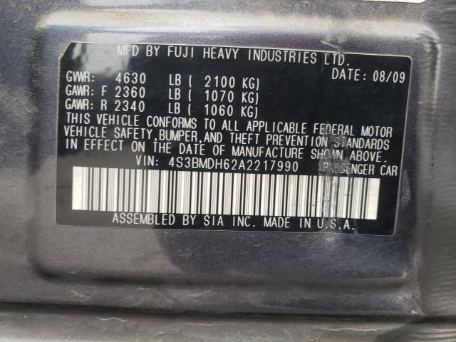 2010 SUBARU LEGACY 3.6 4S3BMDH62A2217990