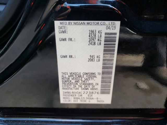 2019 NISSAN ALTIMA SL 1N4BL4EV1KC223876