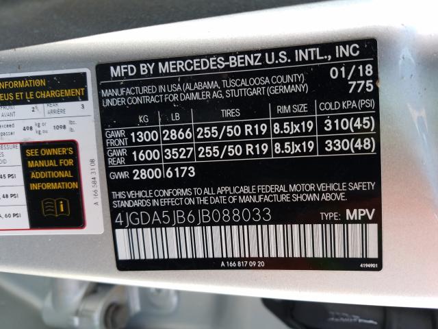 2018 MERCEDES-BENZ GLE 350 4JGDA5JB6JB088033