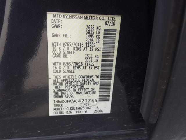 2010 NISSAN FRONTIER C 1N6AD0FV7AC421755