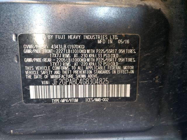 2016 SUBARU CROSSTREK - JF2GPABC4G8304825