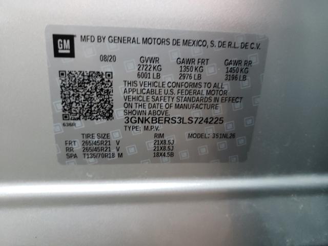 2020 CHEVROLET BLAZER RS 3GNKBERS3LS724225