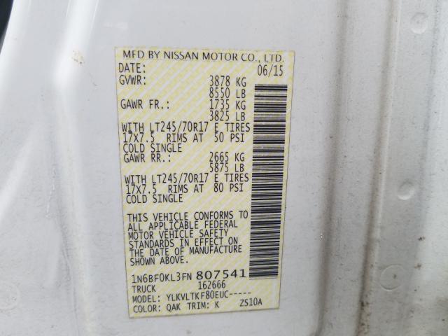 2015 NISSAN NV 1500 1N6BF0KL3FN807541