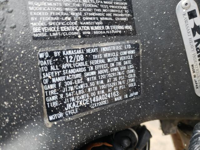 2009 KAWASAKI Z1000 JKAZXCE149A024163
