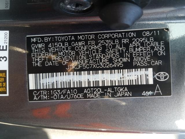 2012 TOYOTA SCION TC JTKJF5C7XC3026495