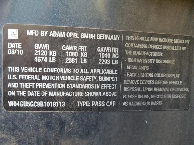 2011 BUICK REGAL CXL W04GU5GC8B1019113