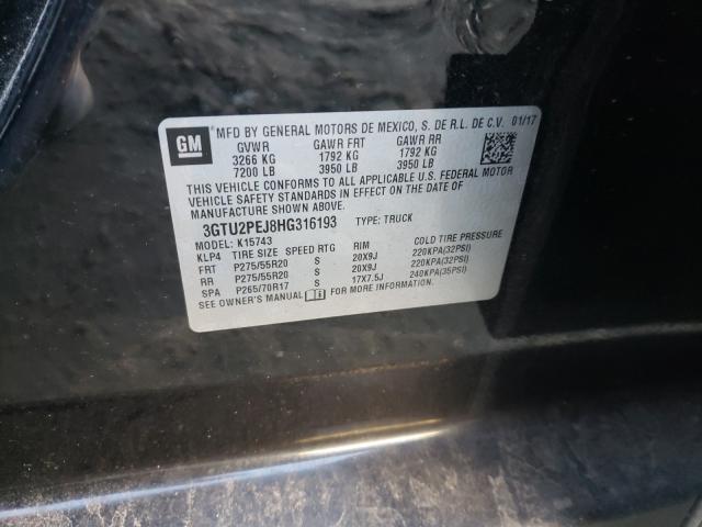 2017 GMC SIERRA K15 3GTU2PEJ8HG316193