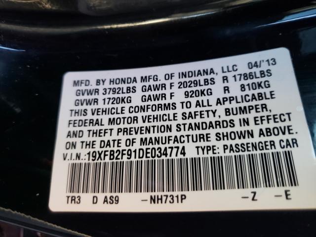 2013 HONDA CIVIC EXL 19XFB2F91DE034774