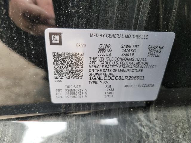 2020 CHEVROLET TAHOE POLI 1GNLCDEC8LR296911