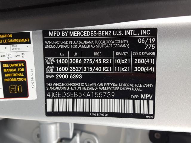 2019 MERCEDES-BENZ GLE COUPE 4JGED6EB5KA155739