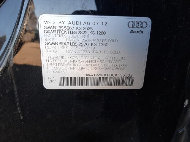 2012 AUDI Q5 PRESTIG WA1WKBFP0CA135332