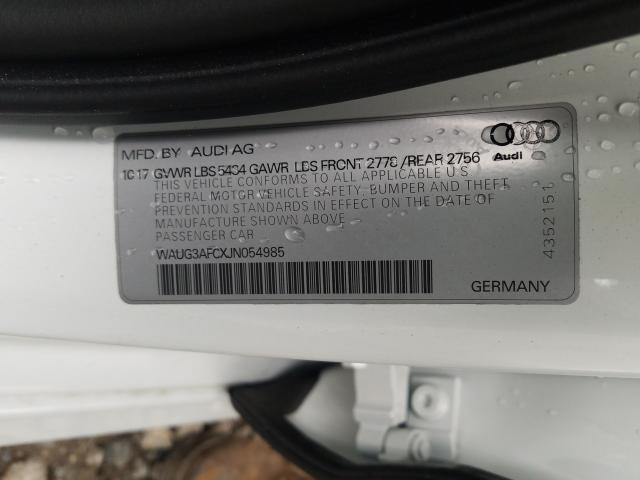 2018 AUDI A6 PREMIUM WAUG3AFCXJN054985
