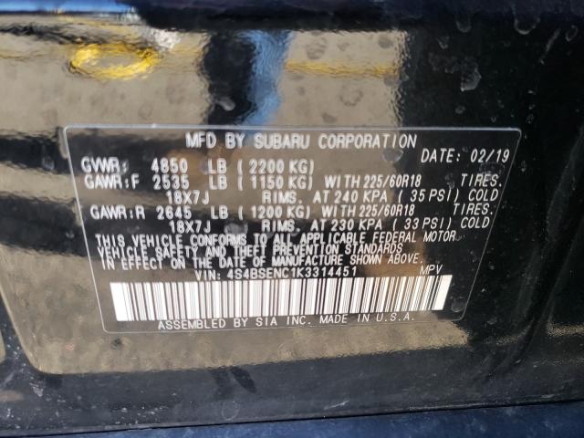 2019 SUBARU OUTBACK 3. 4S4BSENC1K3314451