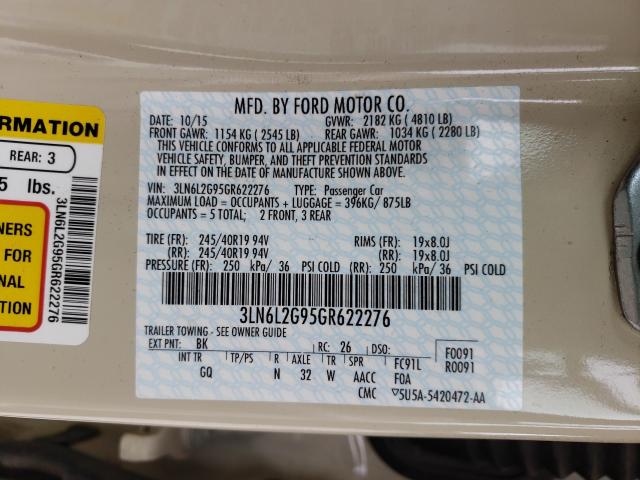 2016 LINCOLN MKZ 3LN6L2G95GR622276