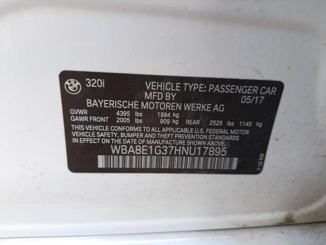 2017 BMW 320 I WBA8E1G37HNU17895