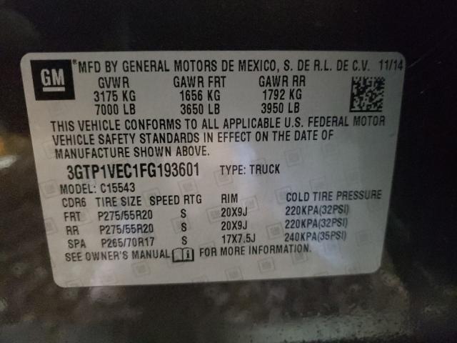 2015 GMC SIERRA C15 3GTP1VEC1FG193601