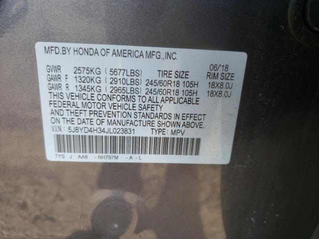 2018 ACURA MDX 5J8YD4H34JL023831