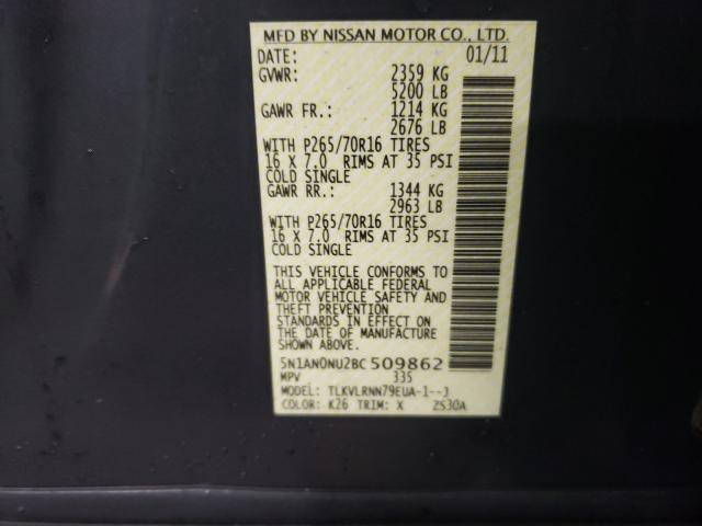 2011 NISSAN XTERRA OFF 5N1AN0NU2BC509862