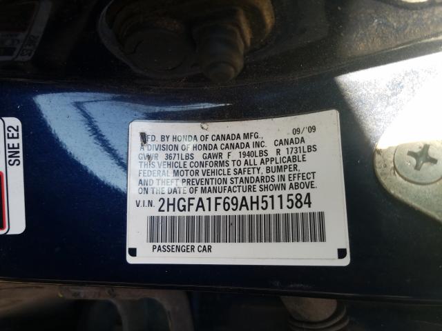 2010 HONDA CIVIC LX-S 2HGFA1F69AH511584