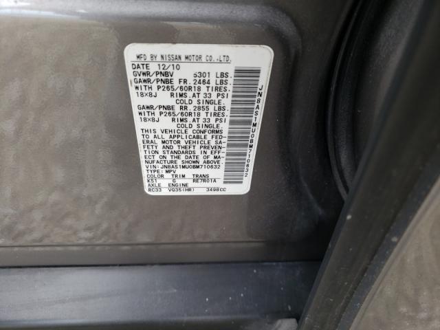 2011 INFINITI FX35 JN8AS1MU0BM710632