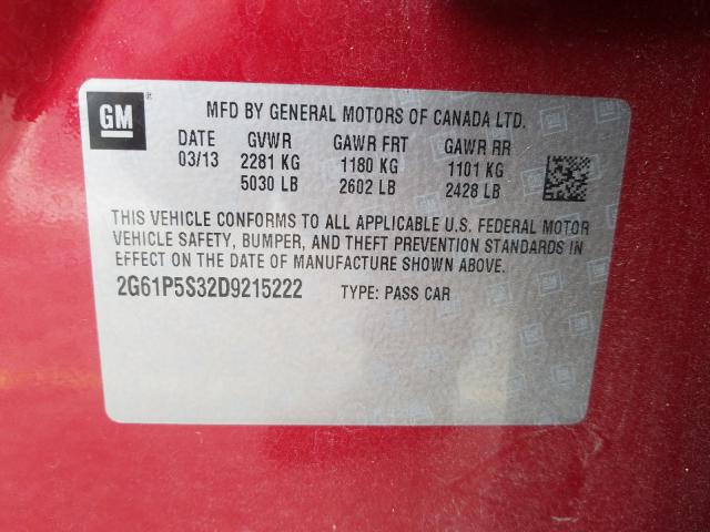 2013 CADILLAC XTS LUXURY 2G61P5S32D9215222