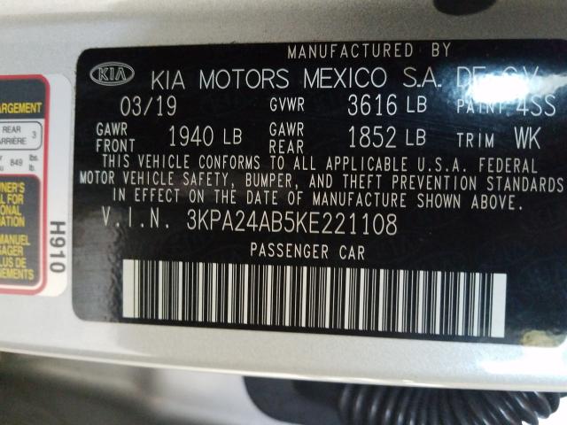 2019 KIA RIO S 3KPA24AB5KE221108