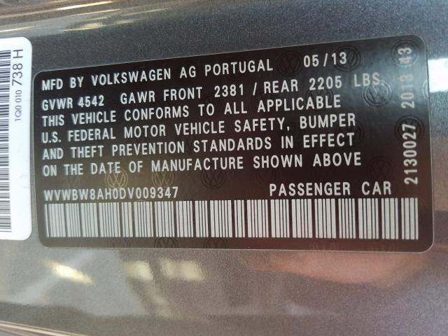 2013 VOLKSWAGEN EOS KOMFOR WVWBW8AH0DV009347