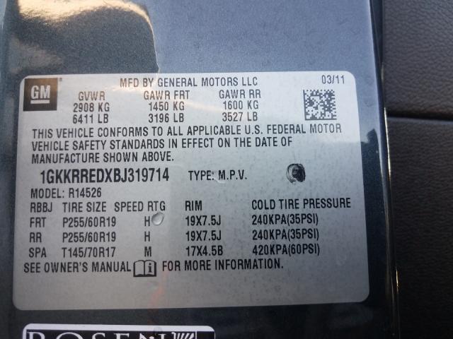 2011 GMC ACADIA SLT - 1GKKRREDXBJ319714