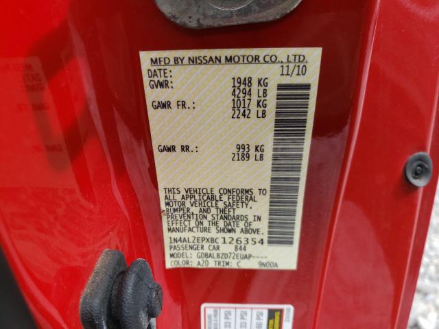 2011 NISSAN ALTIMA S 1N4AL2EPXBC126354